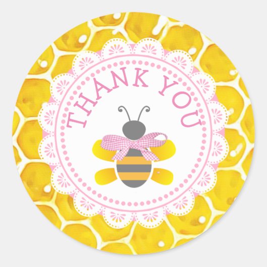Stickers baby shower Merci abeille (Devant)