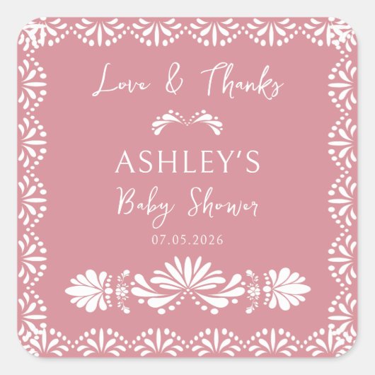 Stickers baby shower mexicain rose Cielito lindo (Devant)