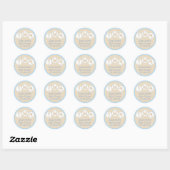 Stickers baby shower "Mobile/Cream" 1 1/2" ou 3" (Feuille)