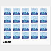 Stickers Baby shower Nautique | Baleine bleue (Feuille)