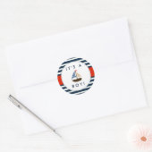 Stickers Baby shower nautique - C'est un garçon ! (Enveloppe)