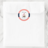 Stickers Baby shower nautique - C'est une fille ! (Sac)