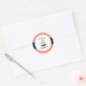Stickers Baby shower nautique - C'est une fille ! (Enveloppe)