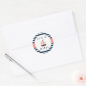 Stickers Baby shower nautique - C'est une fille ! (Enveloppe)