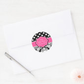 Stickers Baby shower noir rose Damask ou Anniversa (Enveloppe)