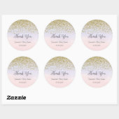 Stickers Baby shower or et rose et bleu (Feuille)