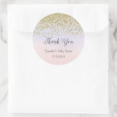 Stickers Baby shower or et rose et bleu (Sac)