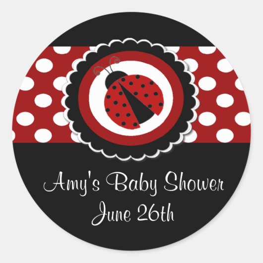 Stickers Baby shower ou Anniversaire Ladybug (Devant)