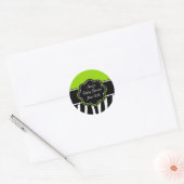 Stickers Baby shower ou Anniversaire Lime Zebra (Enveloppe)