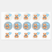 Stickers Baby shower Ours Teddy (Feuille)