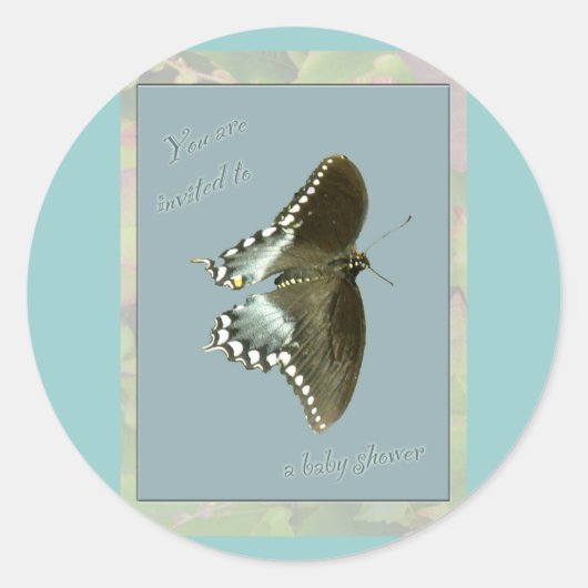 Stickers Baby shower papillon (Devant)