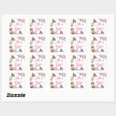 Stickers Baby shower papillon aux jolies fleurs (Feuille)