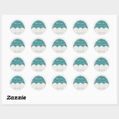 Stickers baby shower "Parapluie" 1 1/2" ou 3" (Feuille)