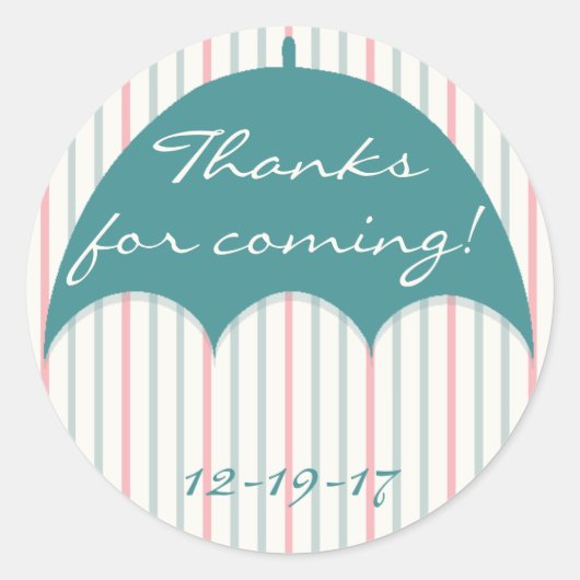 Stickers baby shower "Parapluie" 1 1/2" ou 3" (Devant)