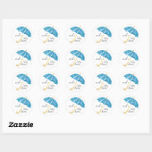 Stickers Baby shower Parapluie Bleu Favoriser (Feuille)