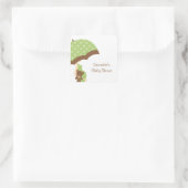 Stickers Baby shower parapluie vert (Sac)