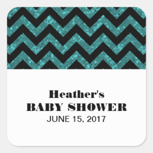 Stickers Baby shower Parties scintillant Turquoise