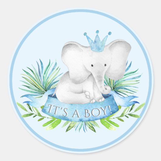 Stickers Baby shower petit éléphant (Devant)