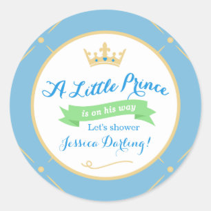 Stickers Baby shower Petit Prince Bleu + Vert