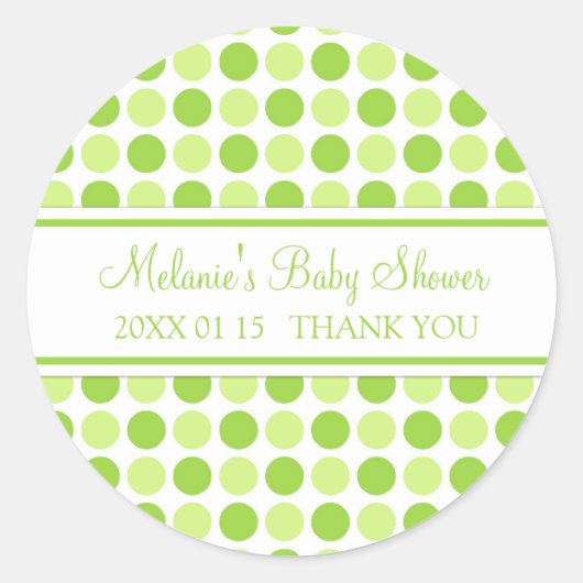 Stickers Baby shower points verts Favoriser les  (Devant)