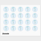 Stickers Baby shower Pois bleu (Feuille)