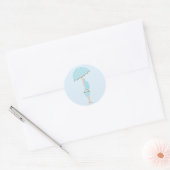 Stickers Baby shower Pois bleu (Enveloppe)