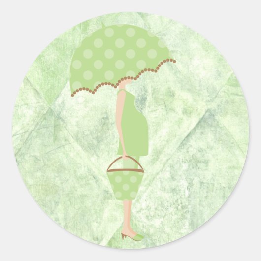 Stickers Baby shower Pois vert (Devant)