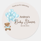 Stickers Baby shower pour bébé rose et ballons (Devant)