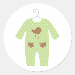 Stickers Baby shower pour bébé vert