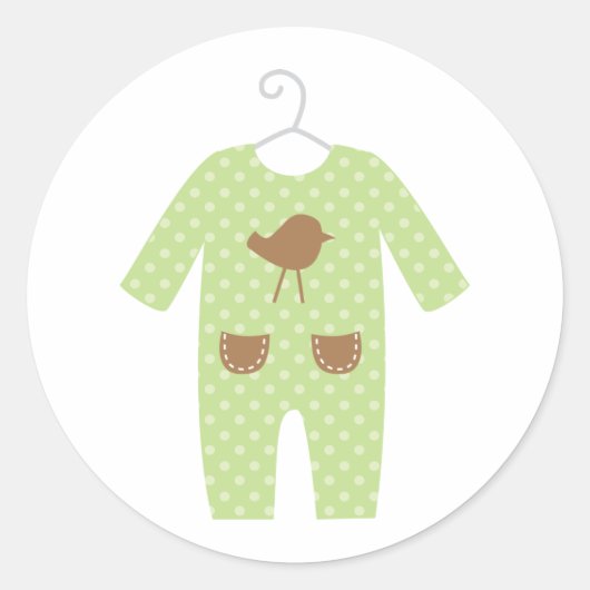 Stickers Baby shower pour bébé vert (Devant)