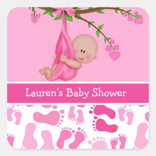 Stickers Baby shower pour fille (Devant)
