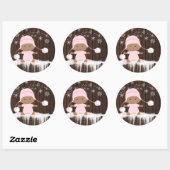 Stickers Baby shower pour fille ethnique Pink Snow (Feuille)