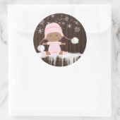 Stickers Baby shower pour fille ethnique Pink Snow (Sac)