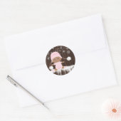 Stickers Baby shower pour fille ethnique Pink Snow (Enveloppe)