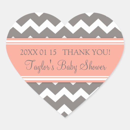 Stickers Baby shower préféré Coral Grey (Devant)