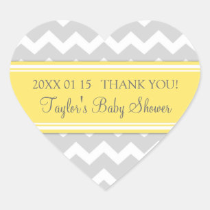 Stickers Baby shower préféré gris jaune