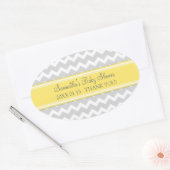 Stickers Baby shower préféré gris jaune (Enveloppe)