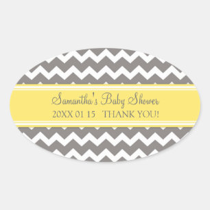 Stickers Baby shower préféré gris jaune