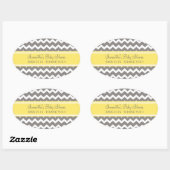 Stickers Baby shower préféré gris jaune (Feuille)