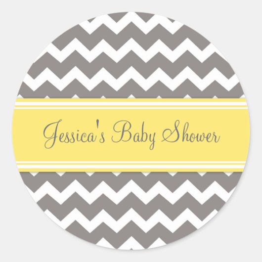 Stickers Baby shower préféré gris jaune (Devant)