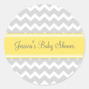 Stickers Baby shower préféré gris jaune