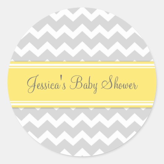 Stickers Baby shower préféré gris jaune (Devant)