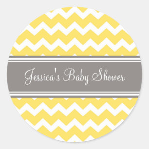 Stickers Baby shower préféré gris jaune