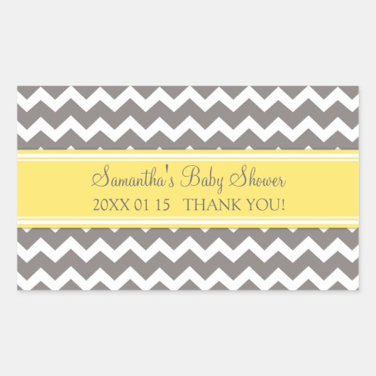 Stickers Baby shower préféré gris jaune (Devant)