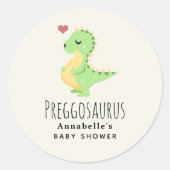 Stickers Baby shower Preggosaurus Cute Dinosaur (Devant)