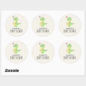 Stickers Baby shower Preggosaurus Cute Dinosaur (Feuille)