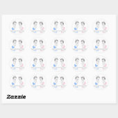 Stickers Baby shower princesse et princesse jumell (Feuille)