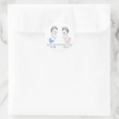 Stickers Baby shower princesse et princesse jumell (Sac)