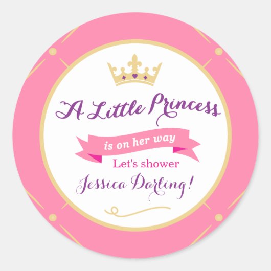 Stickers Baby shower Princesse | Rose + Purple Gir (Devant)