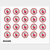 Stickers Baby shower Red Ladybug Girl (Feuille)